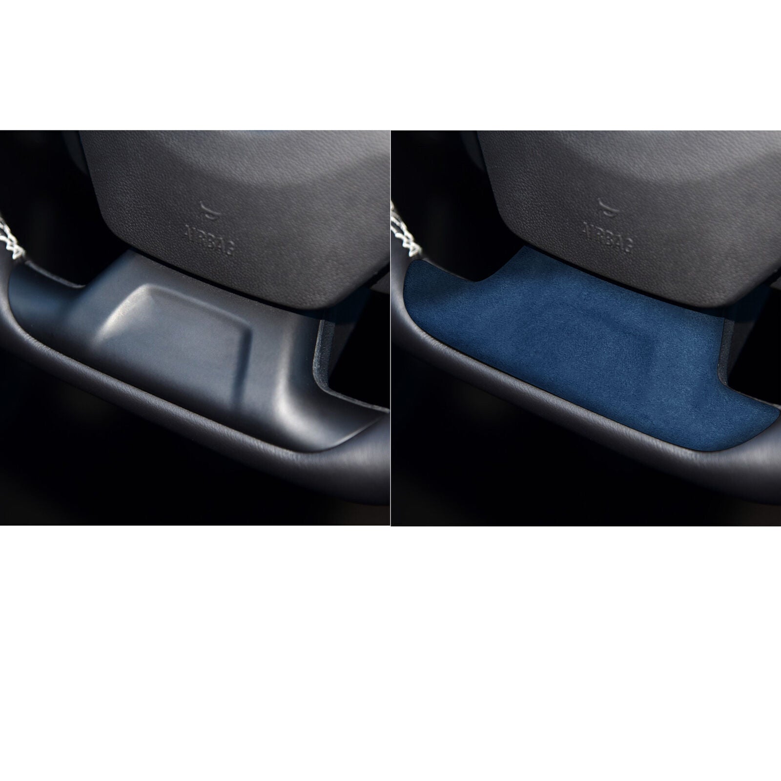 Steering Wheel U Type Cover Trim 1 Fit for Chevrolet Camaro 2016-20 Blue Suede