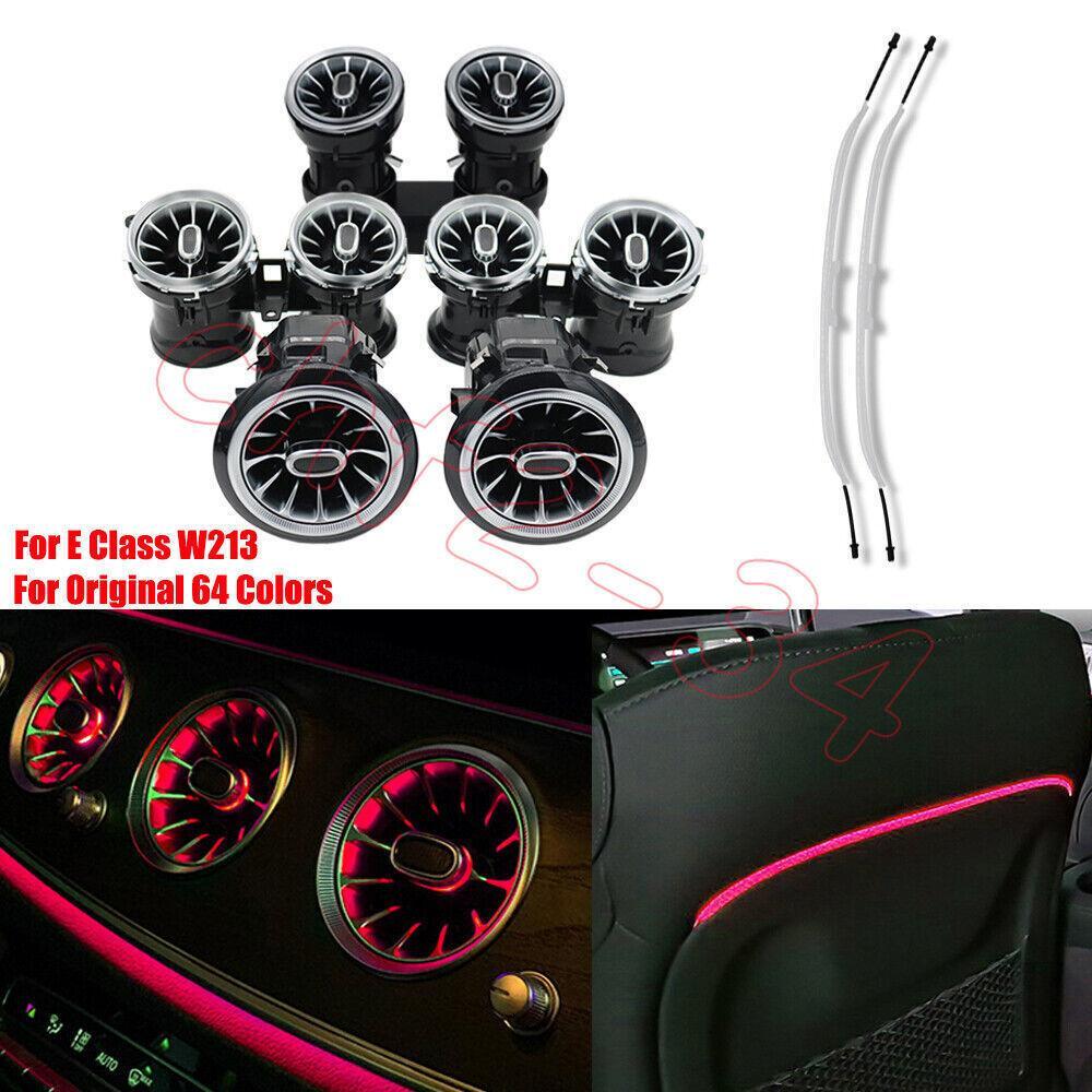 Front Rear 64 Colors Air Vent LED Ambient Light for Seat Back Lamp Set For E W213