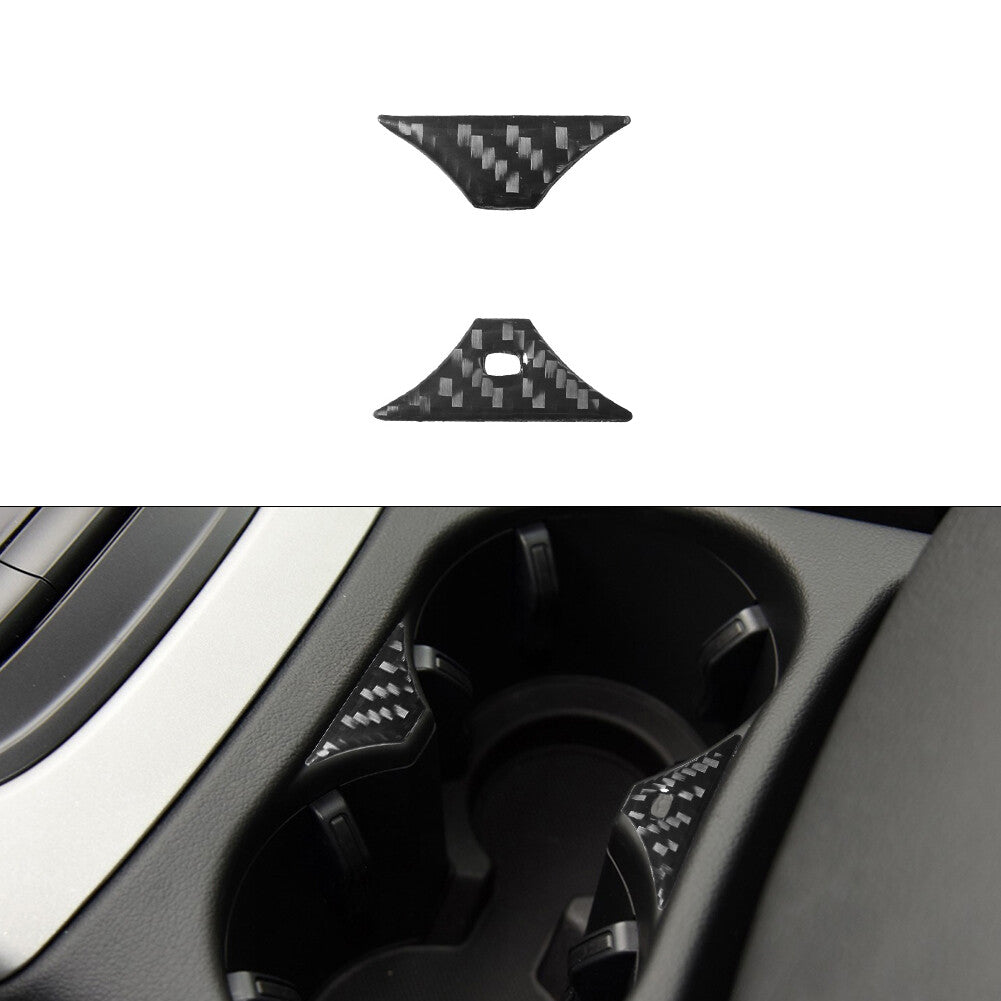 2Pcs Center Cup Frame Trim Cover Decoration Carbon Fiber for Audi Q5 2009-2017