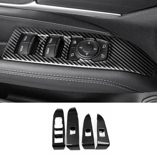 for Cadillac CT4 2020-2024 Carbon Fiber Glass Window Lifting Panel Switch Trims