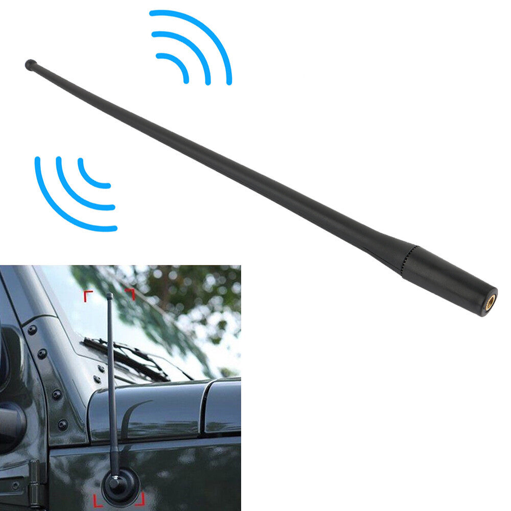 13-inch car radio antenna AM/FM sign reflector 8mm bolt for Jeep for Wrangler JK 2007-17