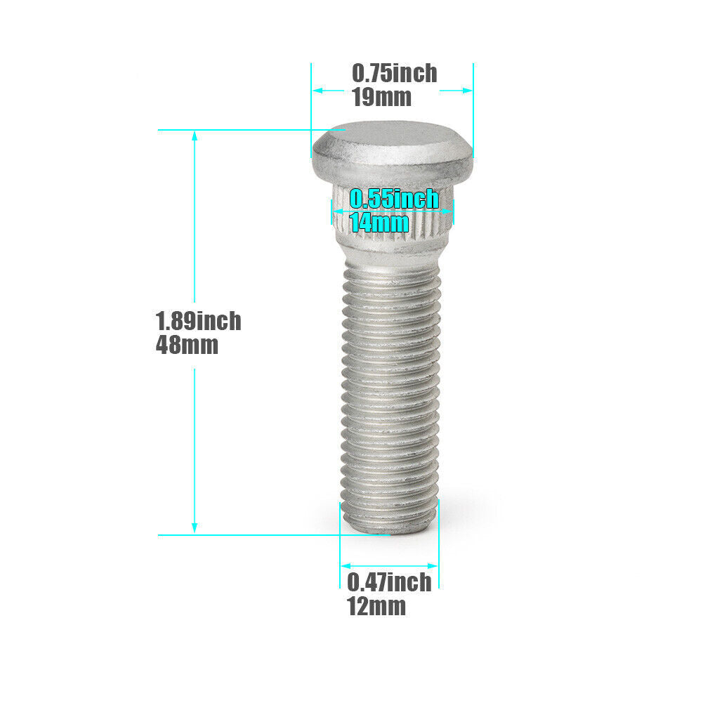 for Toyota 4Runner for Avalon for Camry for Corolla Wheel Lug Stud Hub 12x1.5+Lug Nut Chrome