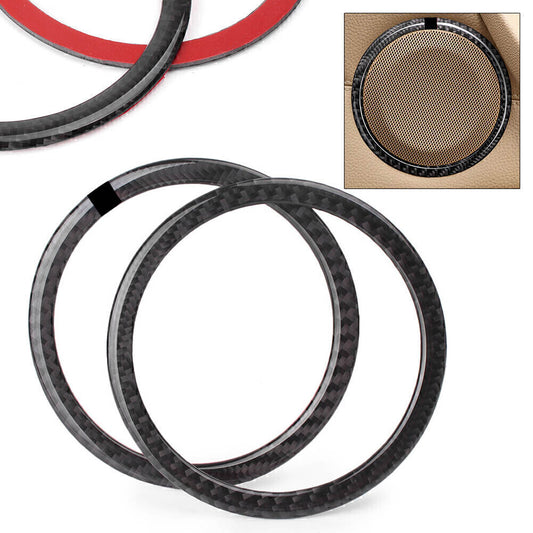 2x Carbon Fiber Door Speaker Loud Cover Sticker Trim for BMW E90 3 Series E84