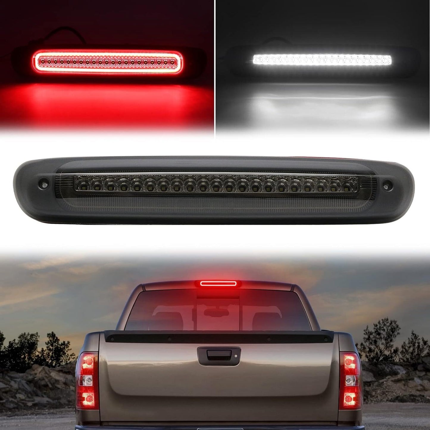 2007 - 14 for Chevrolet Silverado for GMC for Sierra Red Mold LED 3RD Triple Gloss Finish
