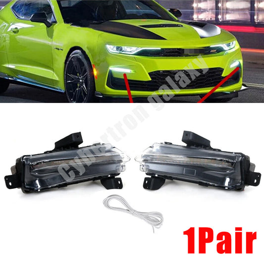 One pair of LED DRL daytime running lights for Chevrolet Camaro 2019, 2020, and 2021 models.