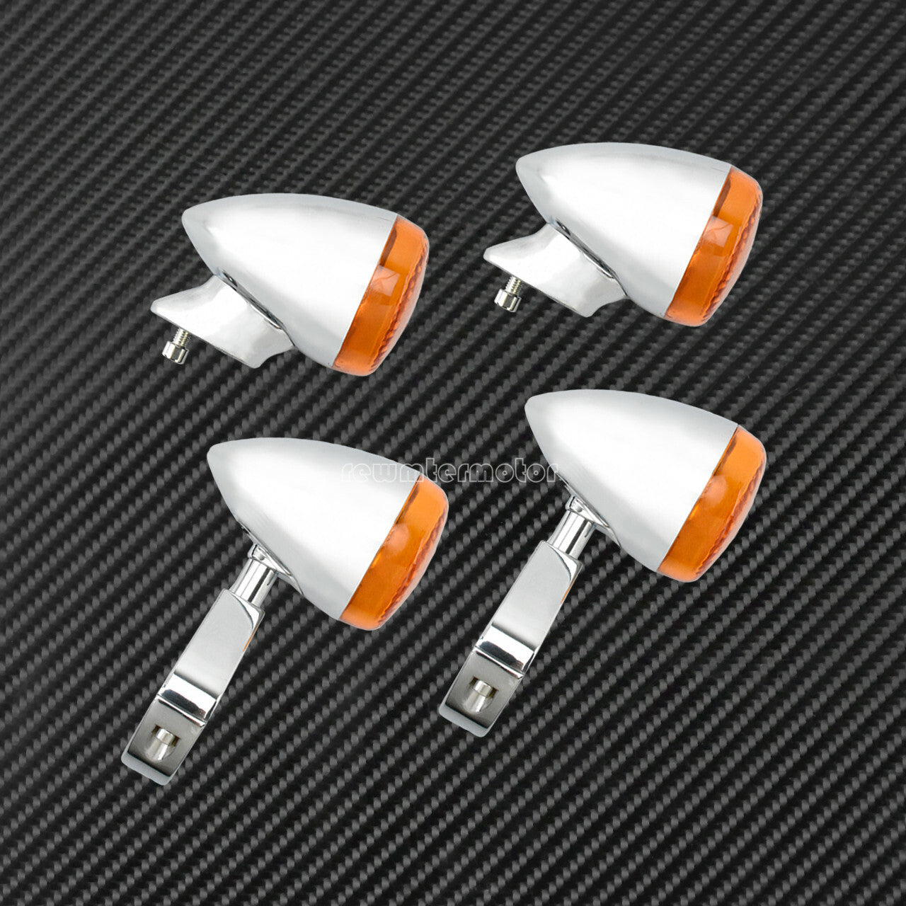 4x Aluminum Chrome LED Turn Signal Light w/41mm Fork Fit for Harley Dyna XL