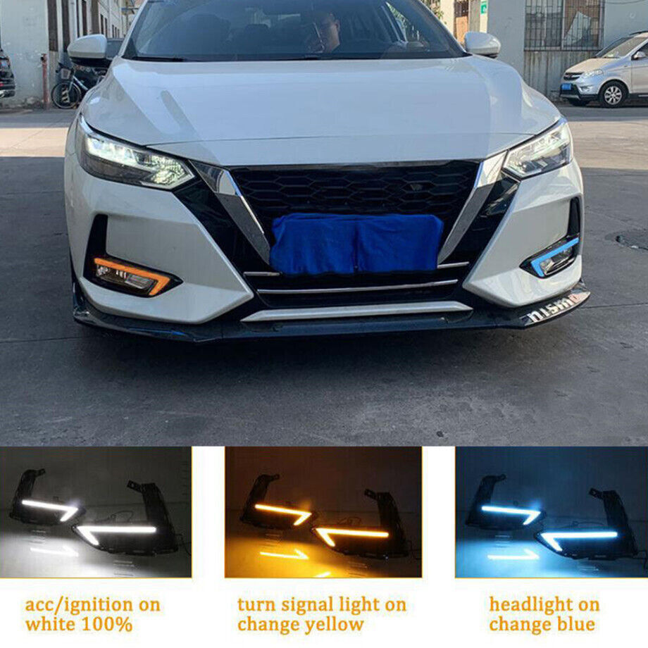 1Pair LED DRL Fog Lamp Light Daytime Running Light for Nissan Sentra 2020-2022