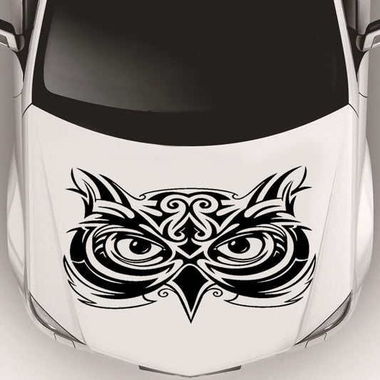 1PCS Car Truck SUV Hood Side Body Vinyl Black Owl Decal Emblem Cool Logo Sticker
