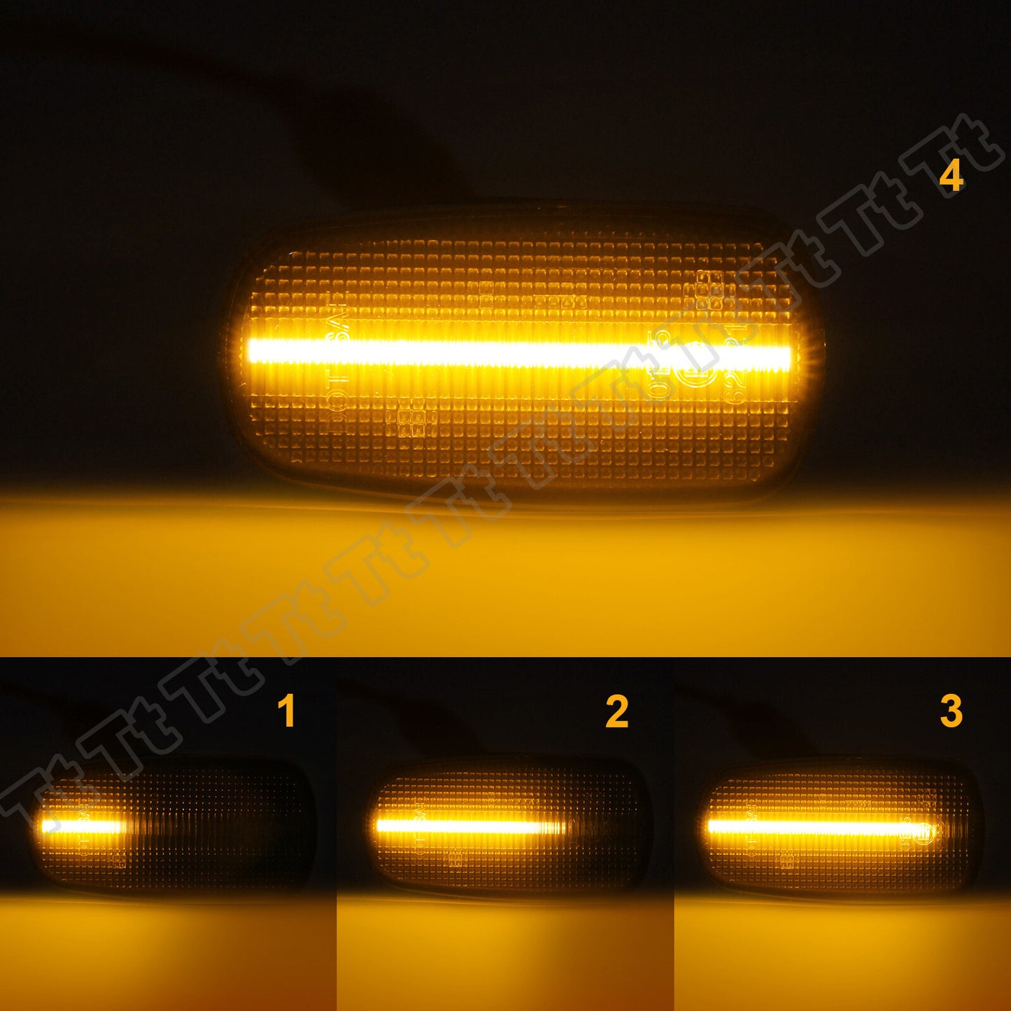 Sequential LED fender side marker lights for 2003-2017 for Toyota for Land Cruiser (smoked)