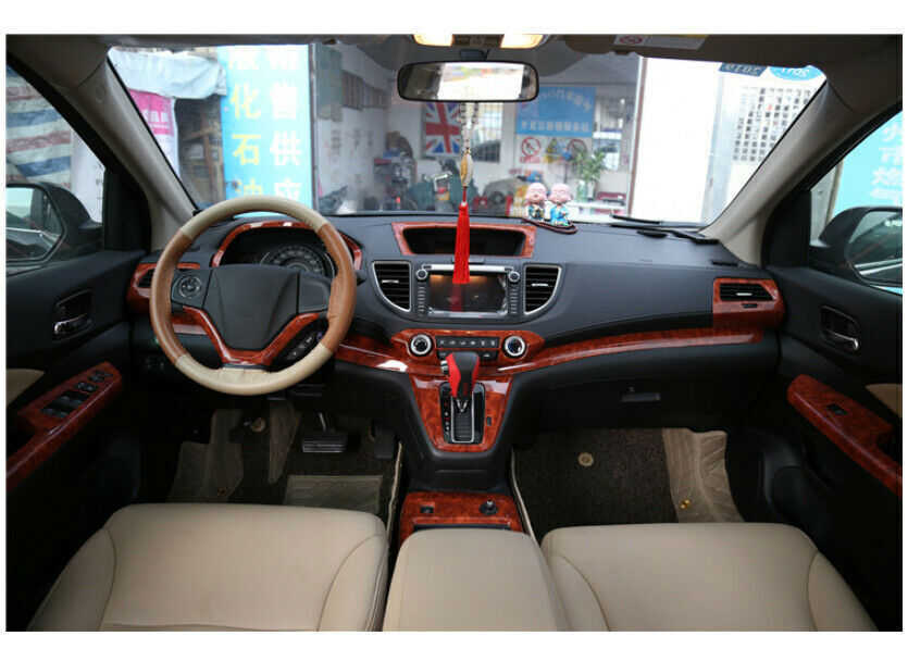 Inner Middle Console Drinking Glass Trim for Honda CRV CR-V 2012-2016 Wood Grain