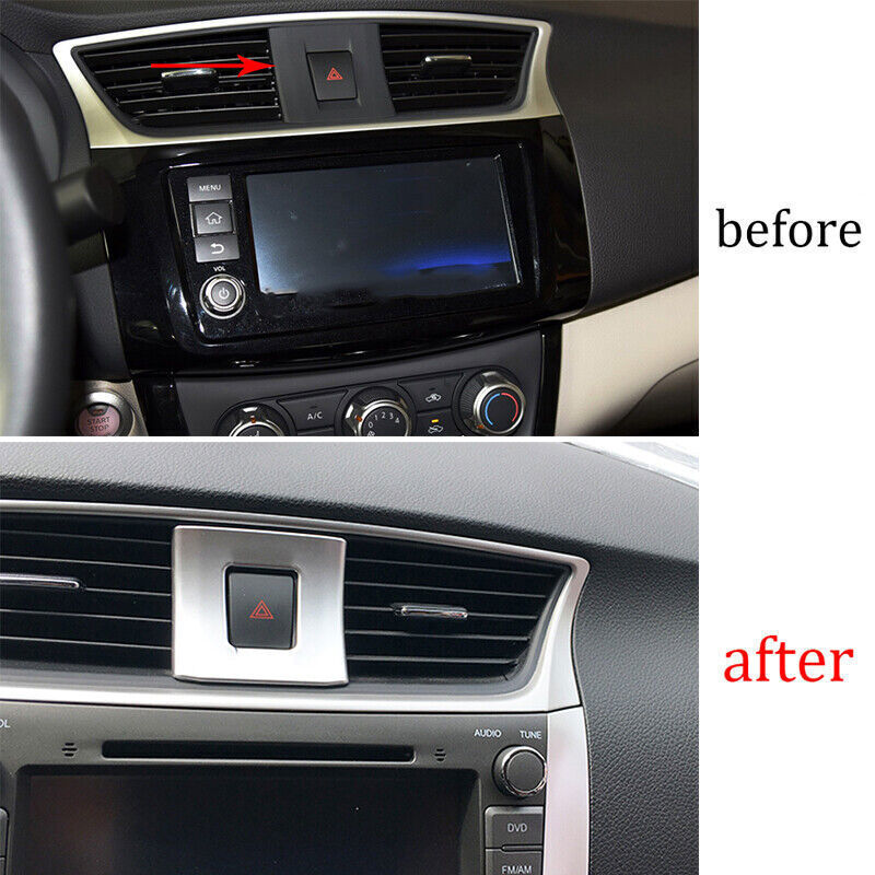 Middle Air Outlet Vent Cover Trim for Nissan Sentra Sylphy 2013-19 Matte Silver