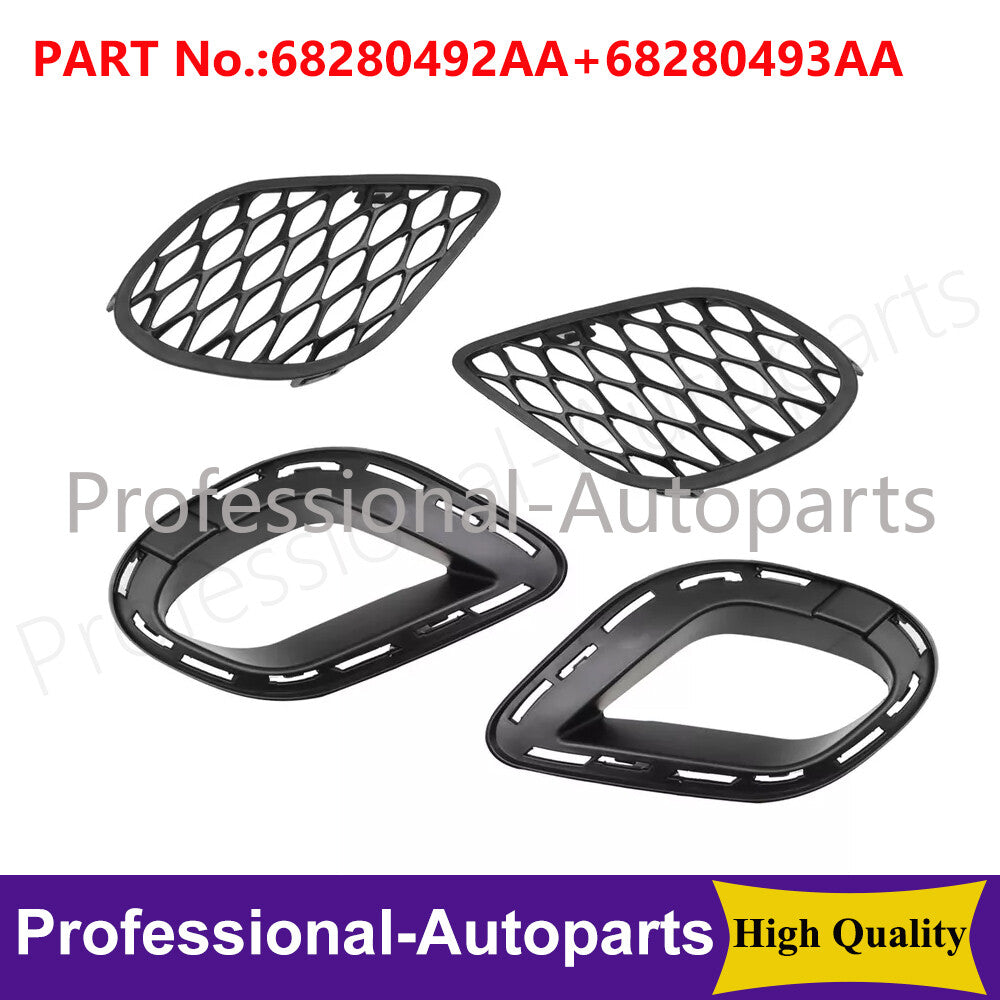 Set of 4Pcs Bumper Fog Lamp Cover Bezel Bracket for Dodge Charger 2015-2020