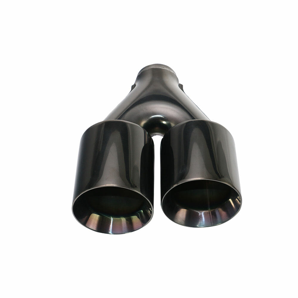 Black 2.5'' ID 4''OD Universal Dual Exhaust Tip Staggered Tips Double Wall Tip