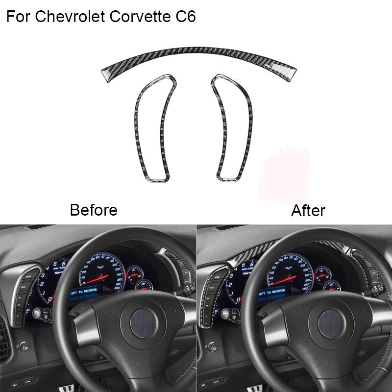 for Chevrolet for Corvette C6 2005-2007 Carbon Fiber Inner Console Frame Cover Trim