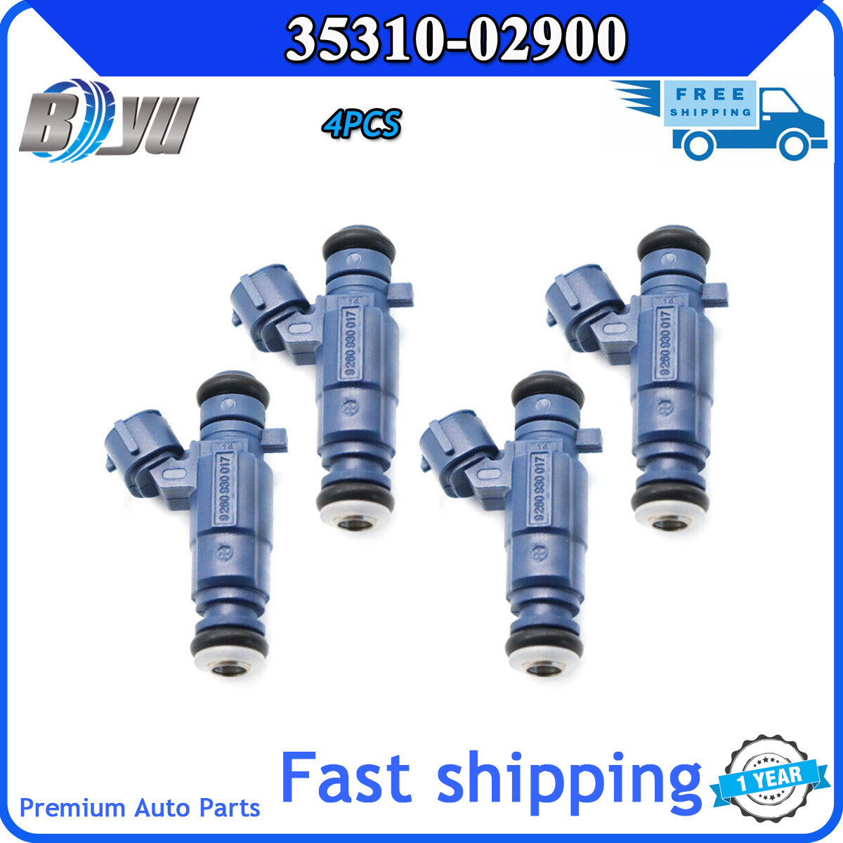 4-piece fuel injector 35310-02900 for Hyundai Atos MX i10 PA and for Kia Picanto BA 1.1 04-16