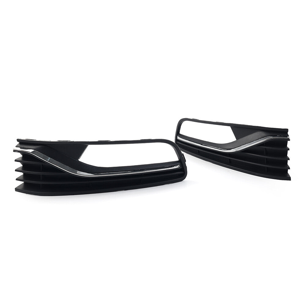 Front Bumper Lower Fog Light Grill With Hole With Chrome Trim for VW Polo V