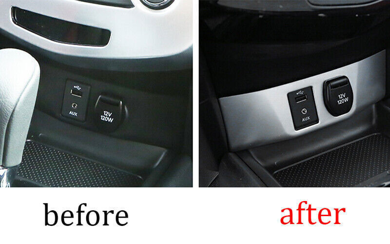 Console Cigarette Lighter Storage Box Trim for Nissan Rogue Sport 17-21 Silver