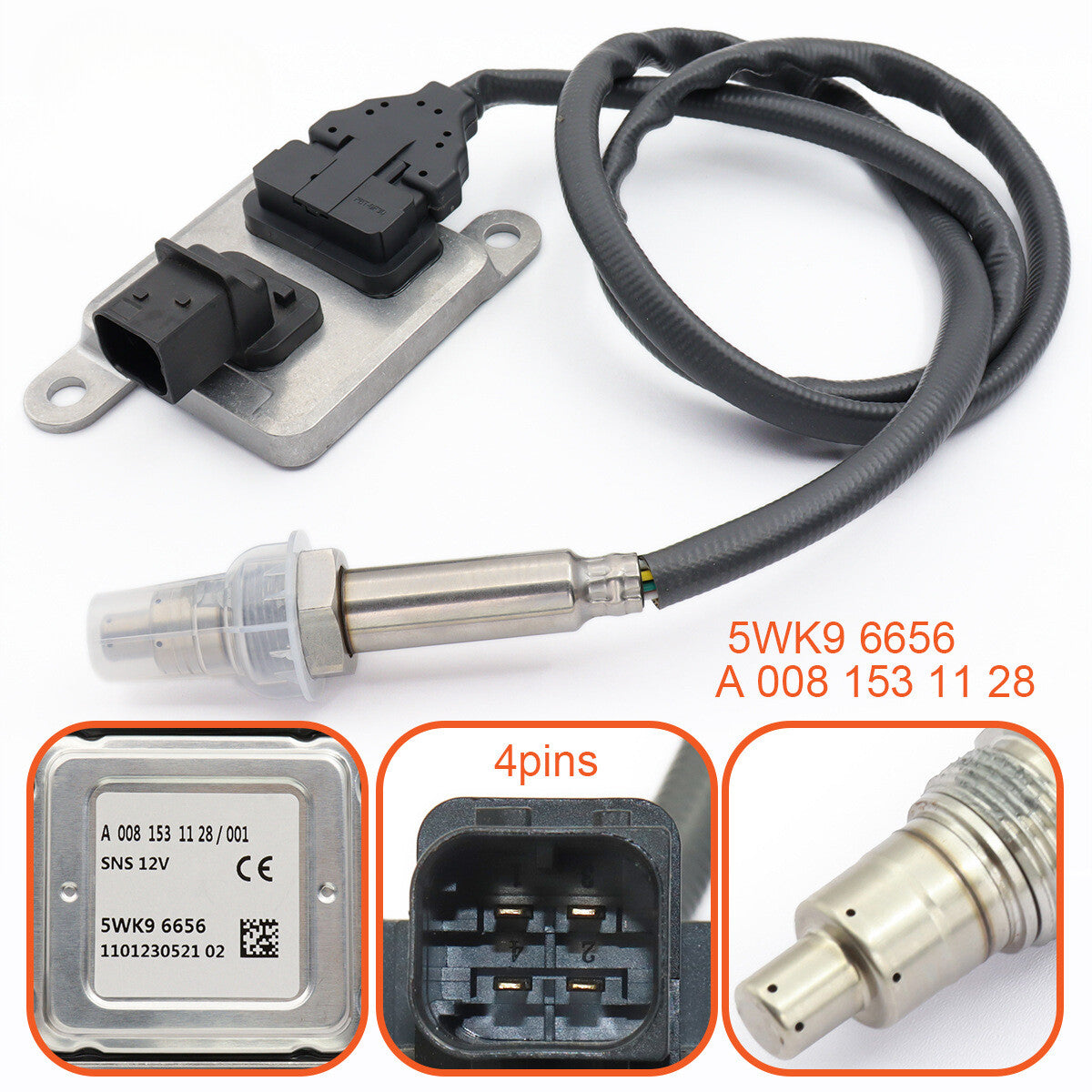 A0081531128 Upstream Nox Sensor Detroit Diesel 12V compatible - for Benz 5WK96656