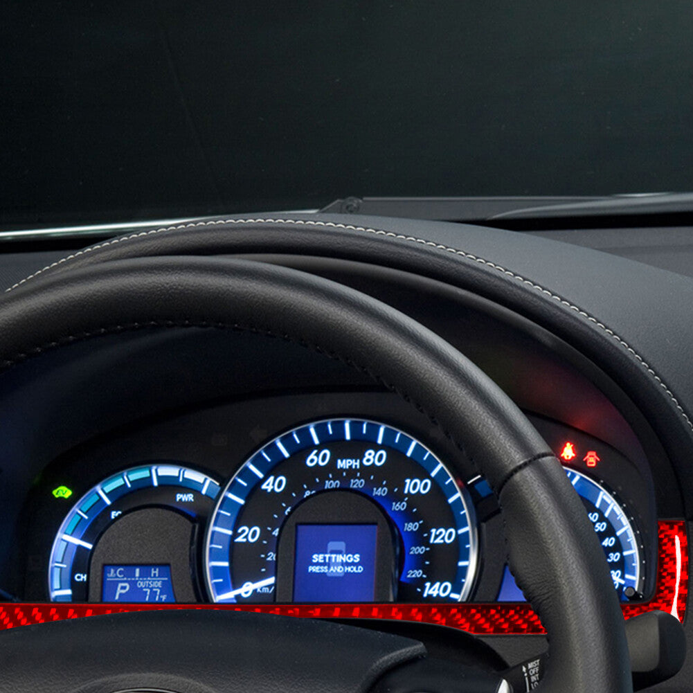 Red Carbon Fiber Interior Dashboard bottom Cover Trim Strip for Toyota for Camry