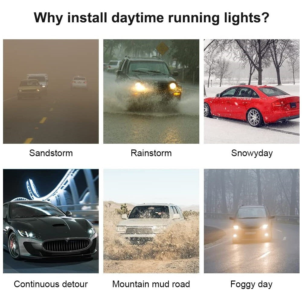 70in Red Car LED Hood Daytime Running Strip Light Engine Cover Decorative Lamp