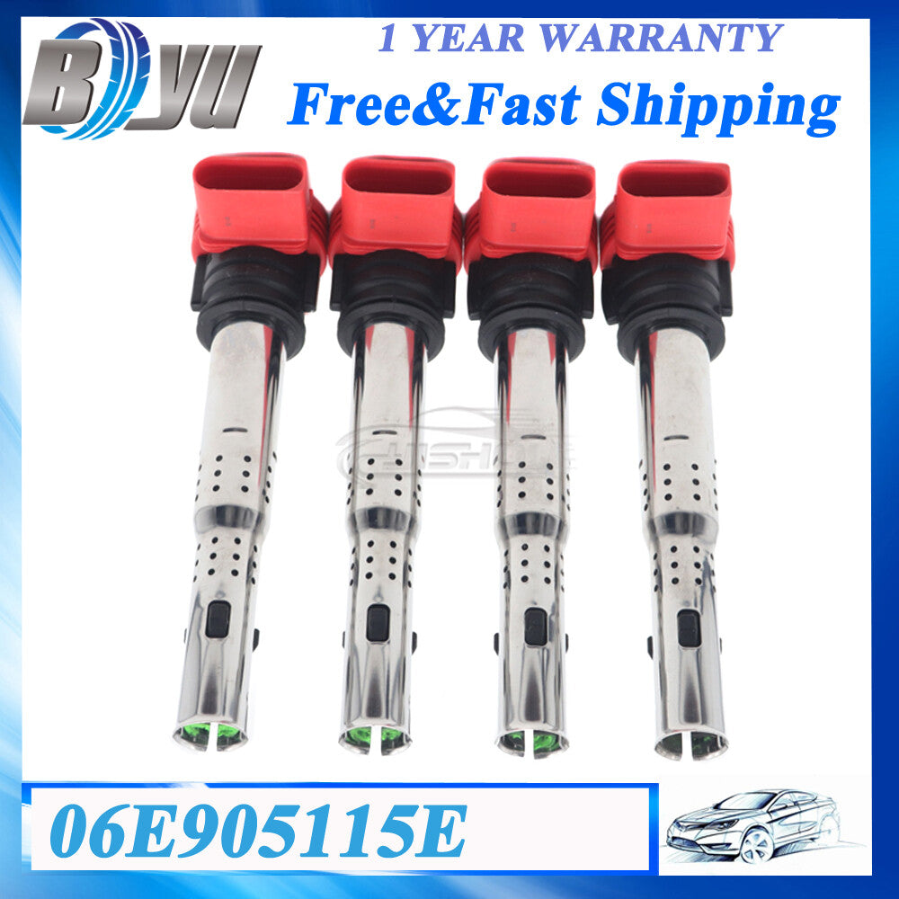 Set of 4pc 06E905115E Ignition Coils Pack for Audi A4 A5 R8 for VW for Golf GTI 2.0T FSI