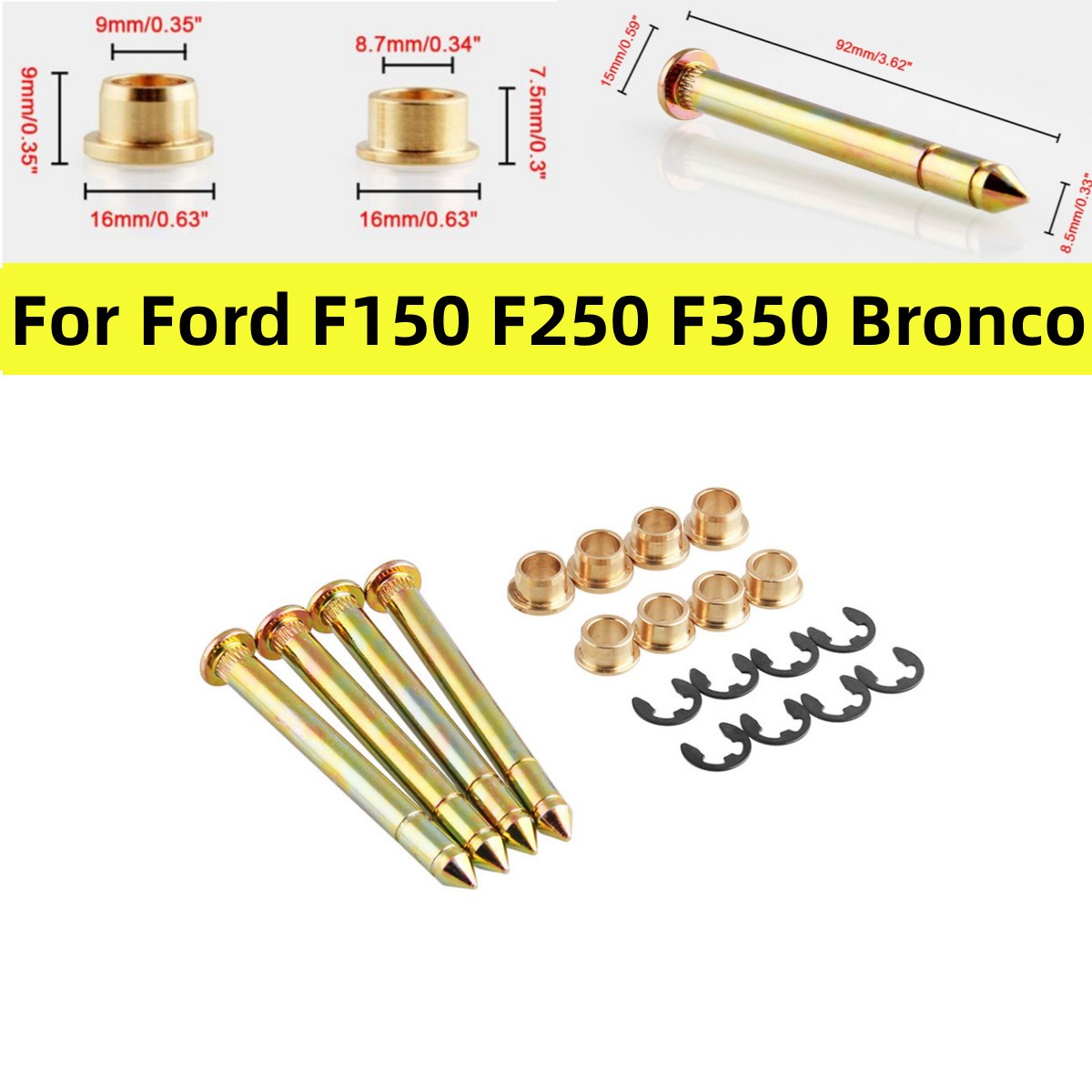 4PCS Universal Auto Set Heavy Duty Door Hinge Pin Bushing Kit For Trucks for SUV