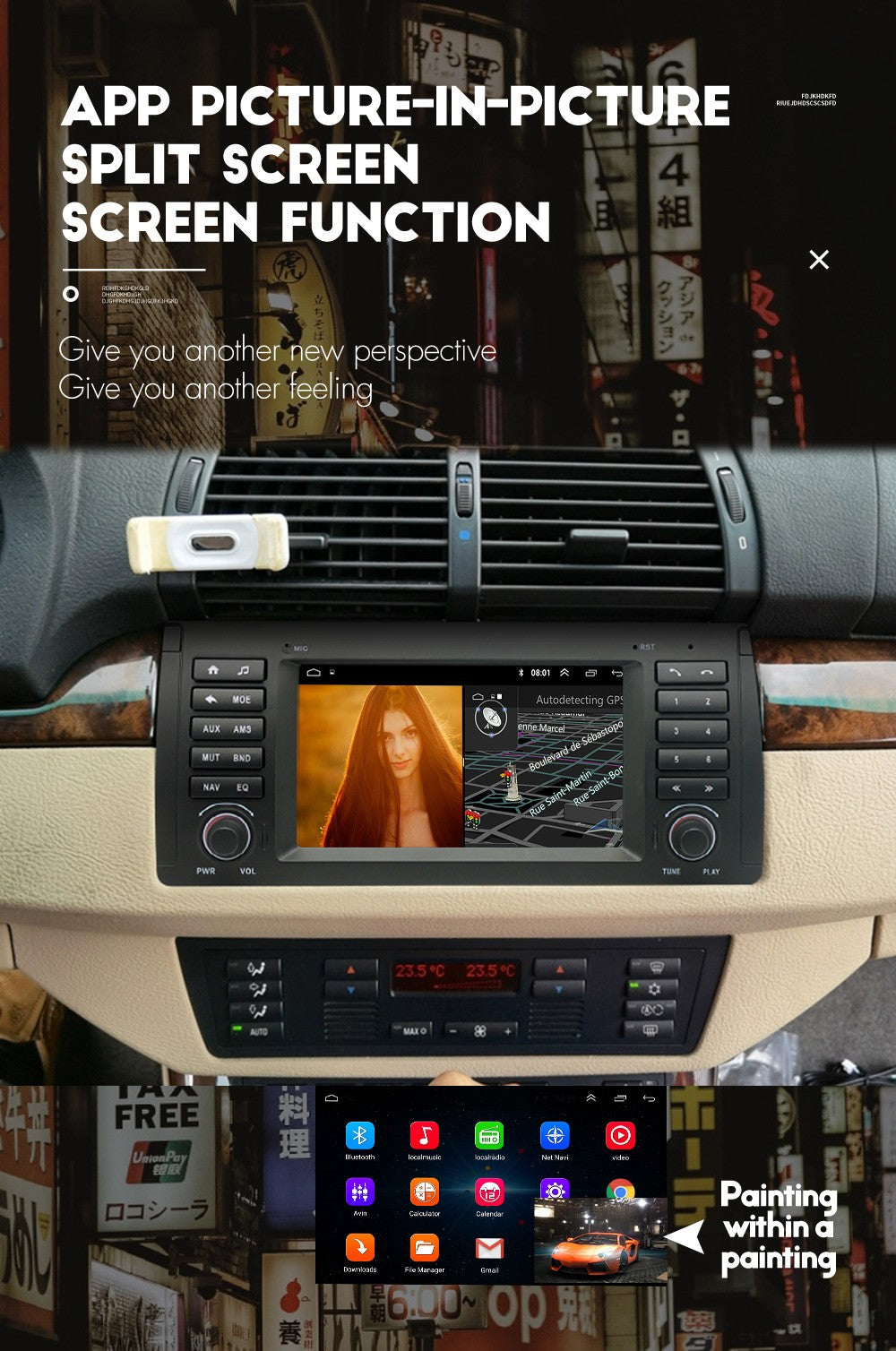 7Android 13 Support Carplay 32GB Car Stereo Radio GPS for BMW E38/39/53 M5 for X5