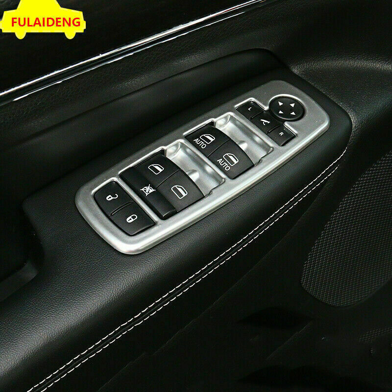2P for Jeep Grand Cherokee 2014-2021 Silver Window Lift Switch Panel Cover Trim