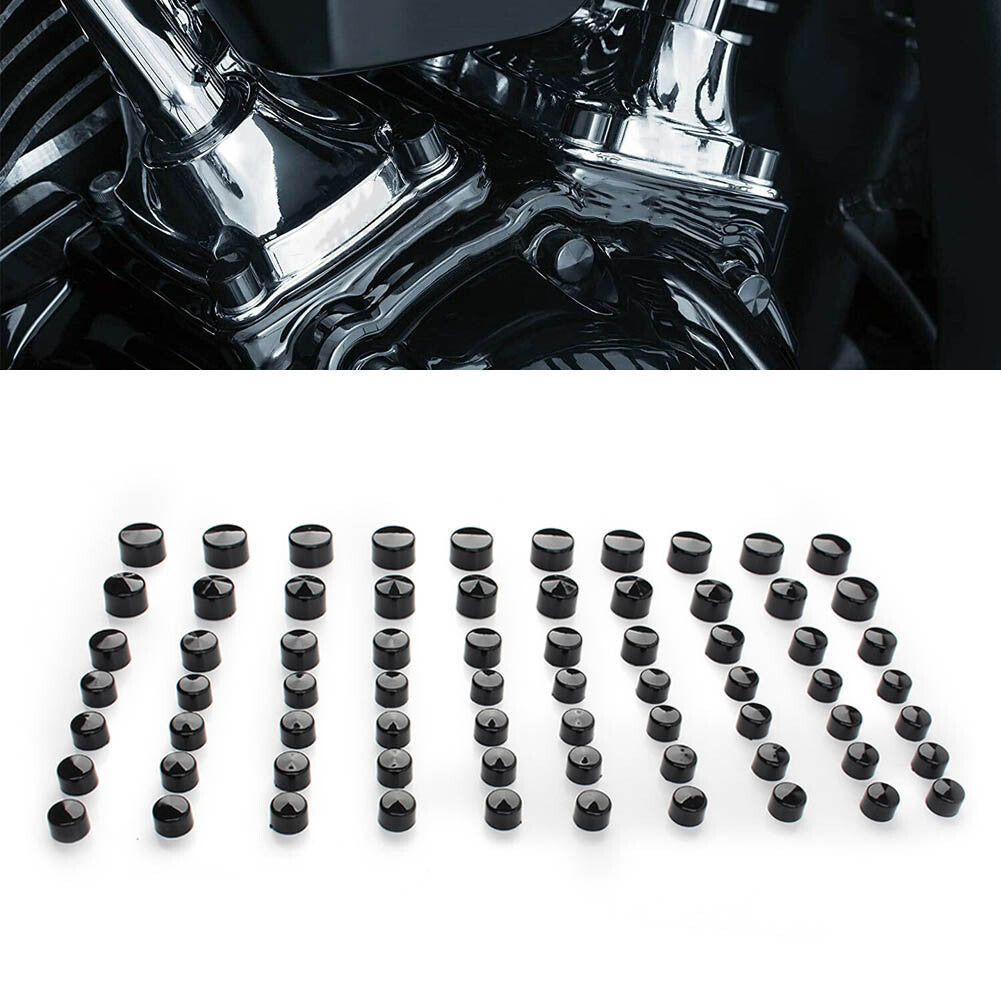 Engine Bolt Covers Kit Fit for Harley Softail Electra Street Glide Road King Black