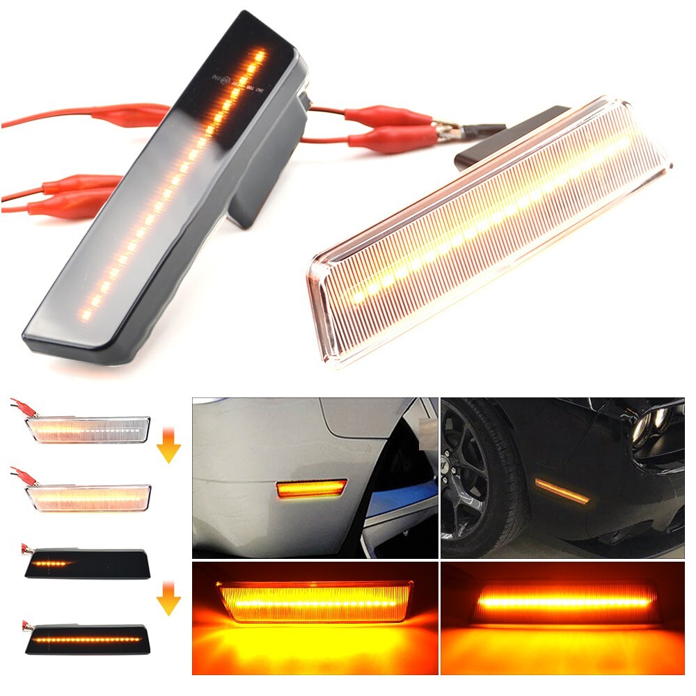 LED Dynamic Side Marker Light Turn Signal Light for Dodge for Challenger Charger