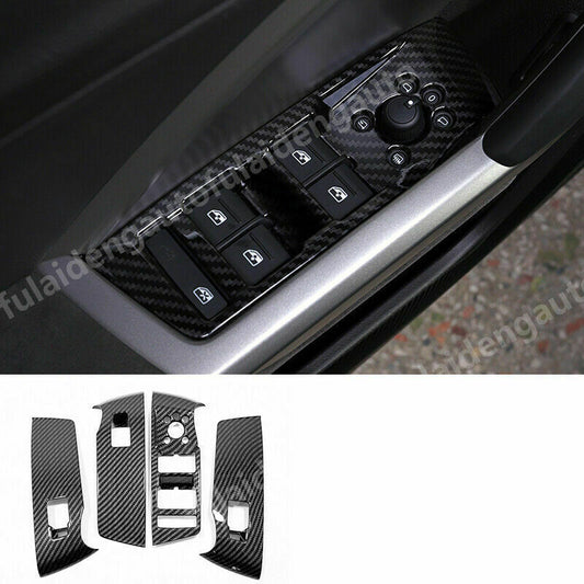 for Audi Q3 2019-2023 Carbon Fiber Inner Window Lift Switch Button Panel Trim