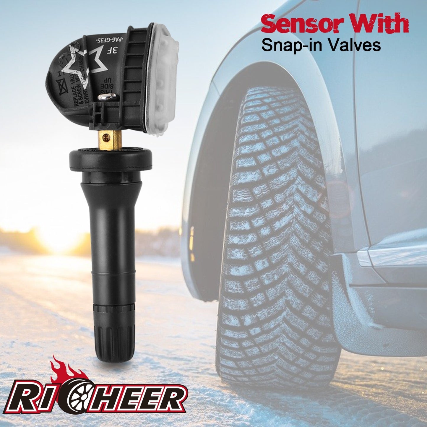 4-pack TPMS tire pressure monitoring sensors (13598772) suitable for General Motors for Chevrolet for GMC for Buick .