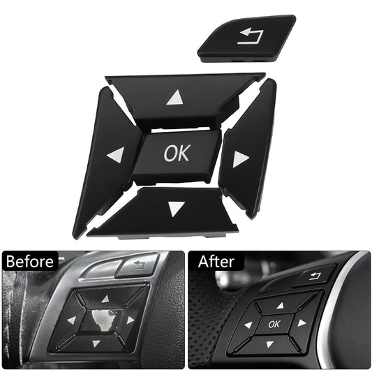 Left Steering Wheel Control Menu Button Cover for Mercedes W204 W212 A207 Black