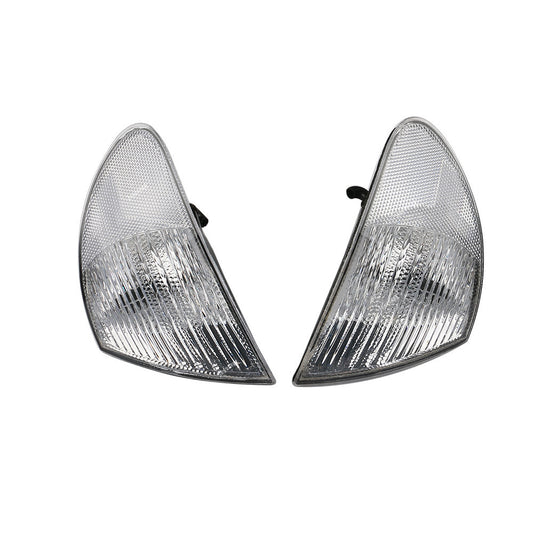 Pair Front Indicator Turn Signal Light White Lens for BMW 3-series E46 1998-2001
