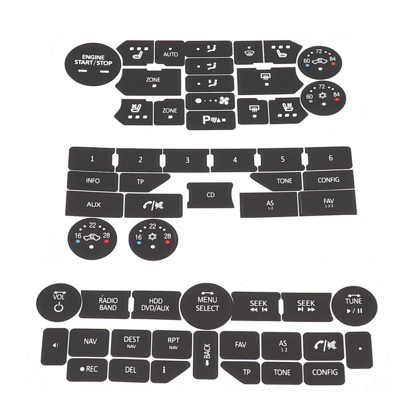 Button Repair Stickers for SAAB 9 5NG 9 4X Vinyl Material