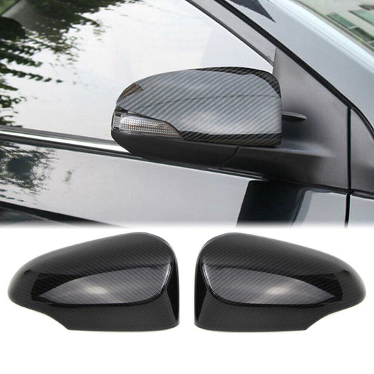 2X For 18-22 for Toyota C-HR Carbon Fiber Look Side Door Rearview Mirror Cover Trims