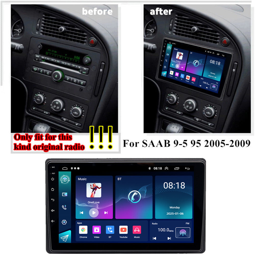 9w/Carplay Android Car Stereo Radio GPS Navigation WIFI for SAAB 9-5 2005-09