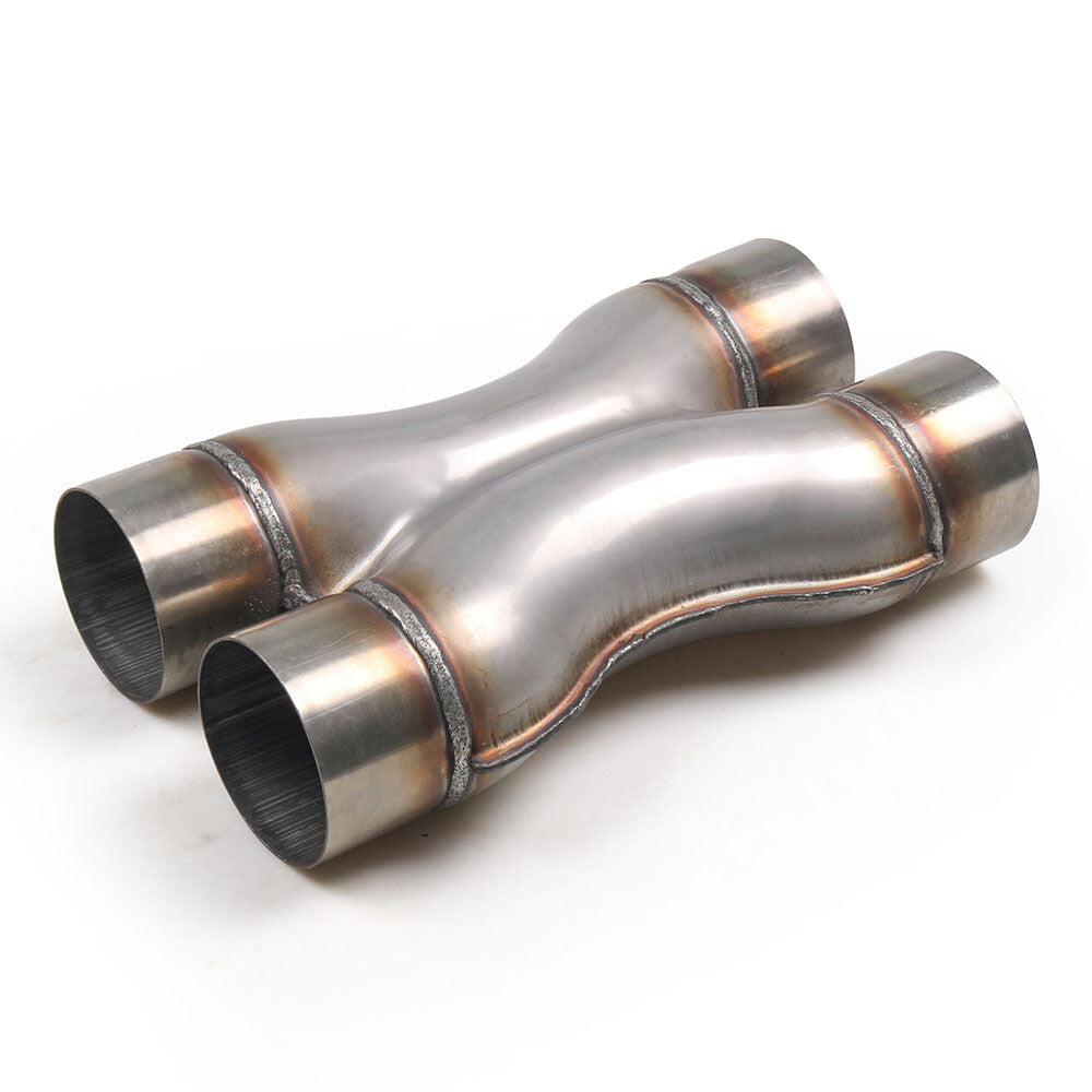 2.25in Exhaust Crossover X Pipe Universal Dual Inlet/Outlet Exhaust Tip Adapter