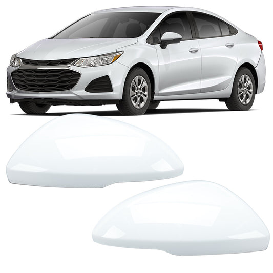 2¡Á F¨¹r for Chevrolet for Cruze 17-19 Au?enspiegel Spiegelgeh?use Abdeckung Wei? L+R