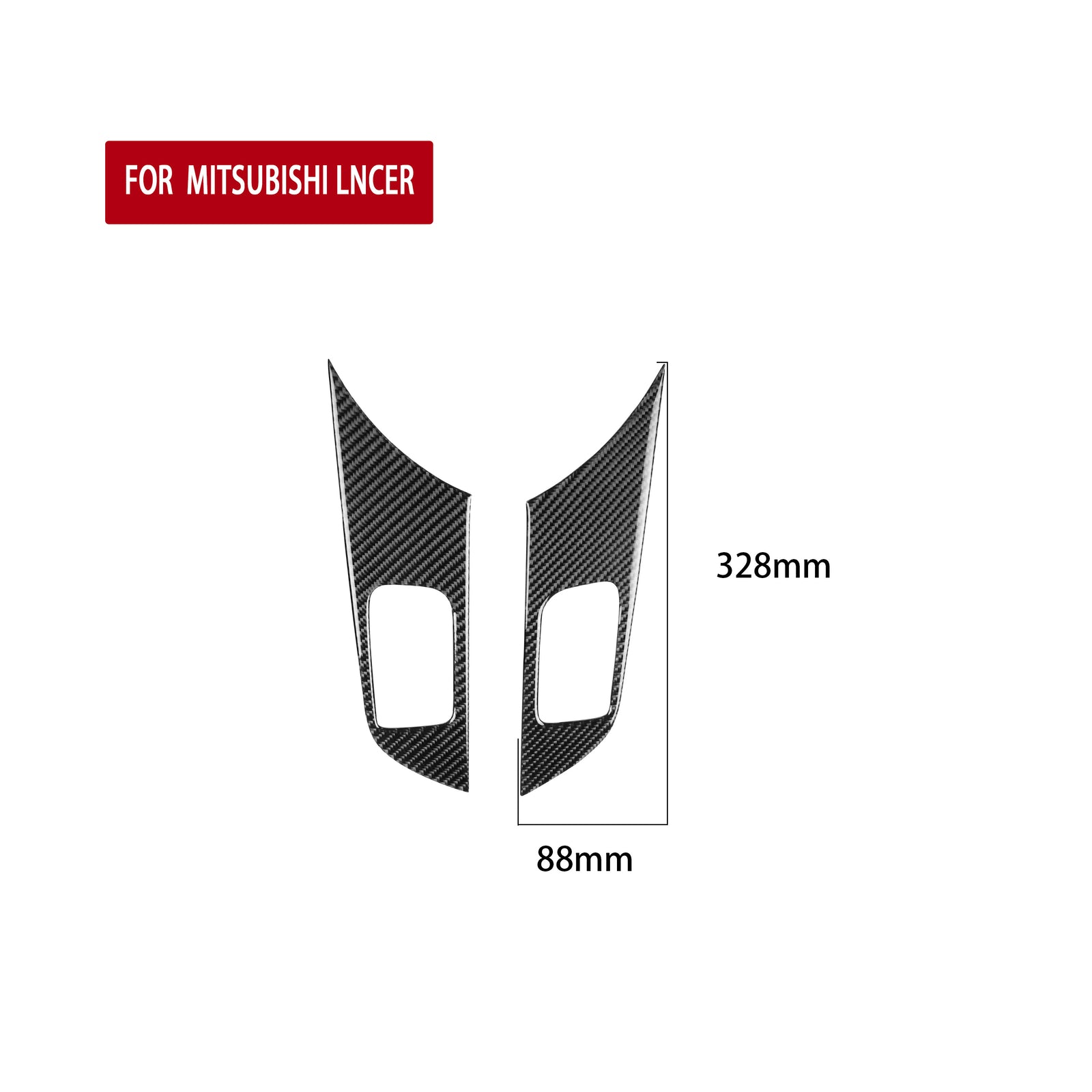 2Pcs Carbon Fiber Door Handle Panel Cover Trim for Mitsubishi Lancer 2008-2015