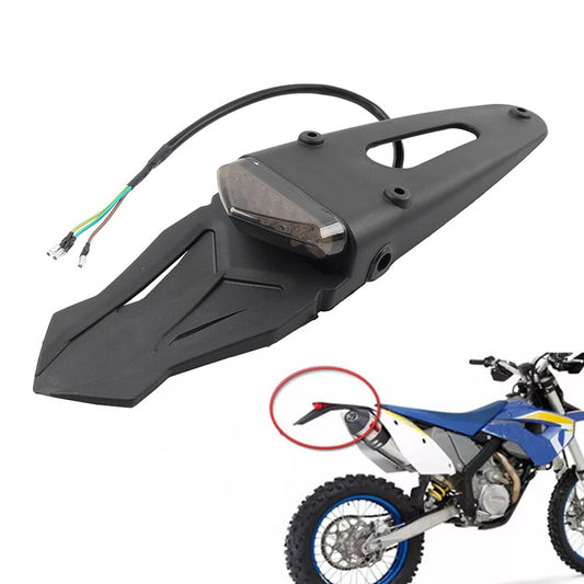 Black Rear Mudguard Tail Light Brake Lamp For Off-Road Motor Motocross Dirt Bike