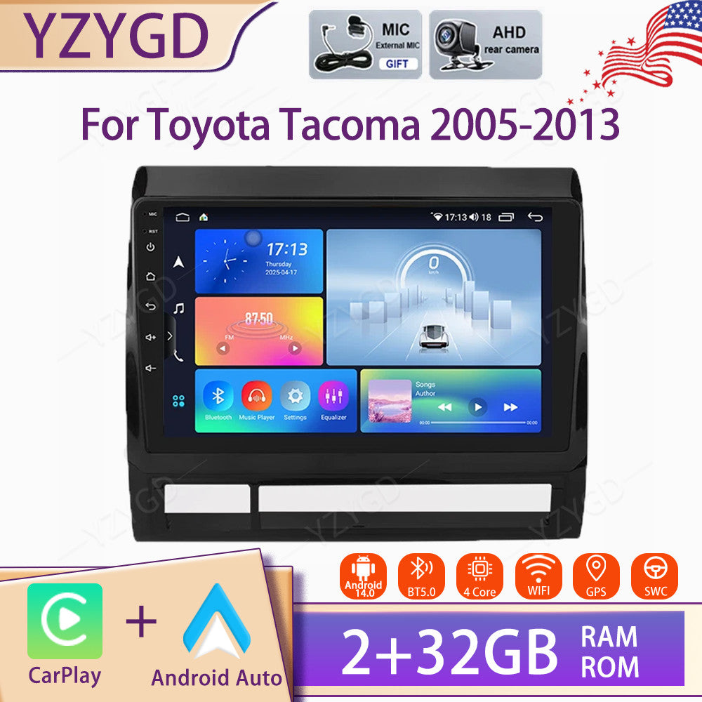 9 for Toyota Tacoma 2005-2013 Stereo Carplay Android 14 Car Radio Wifi GPS Navi