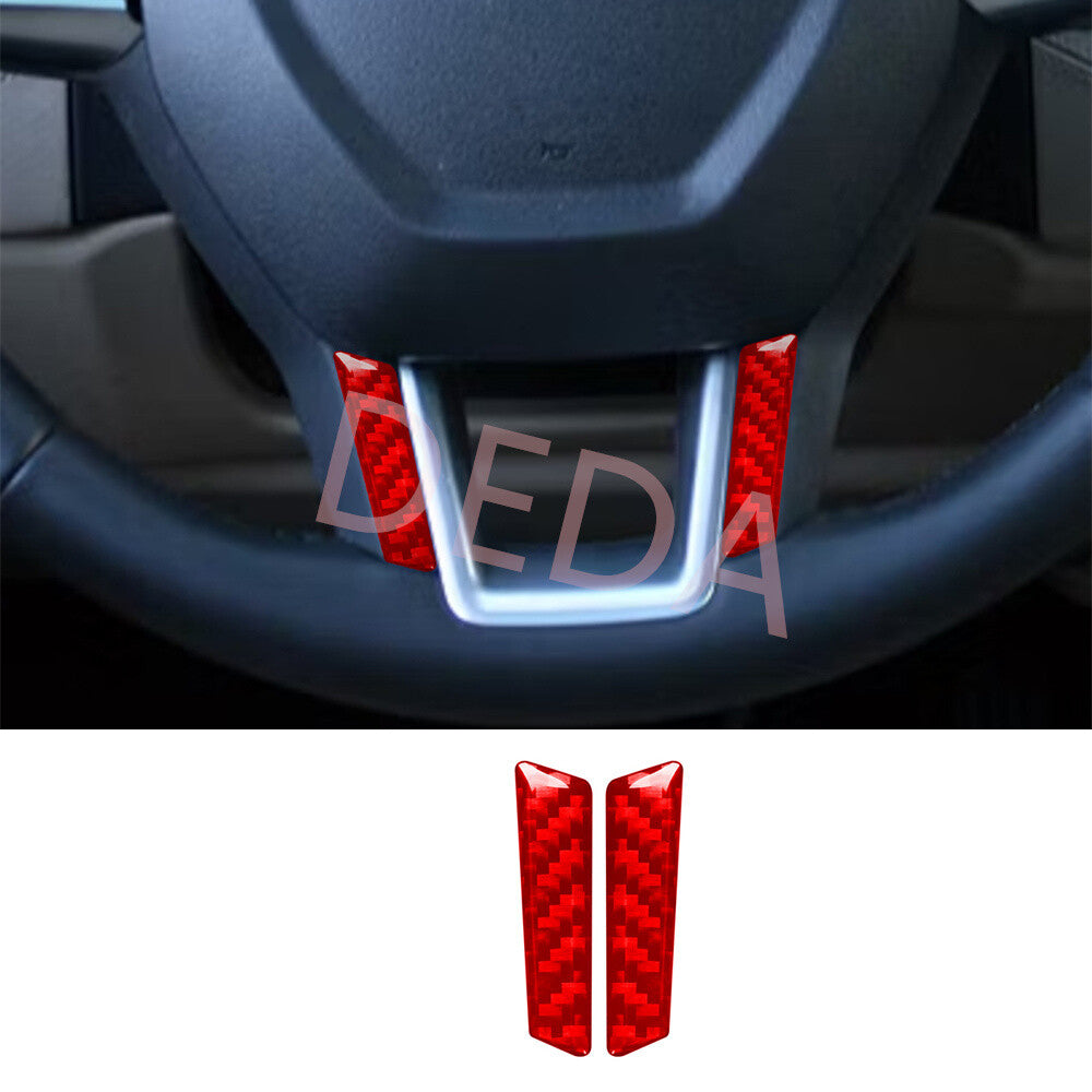 Red Carbon Steering Wheel Chin Side Cover for Land Rover Discovery Sport 2015-19