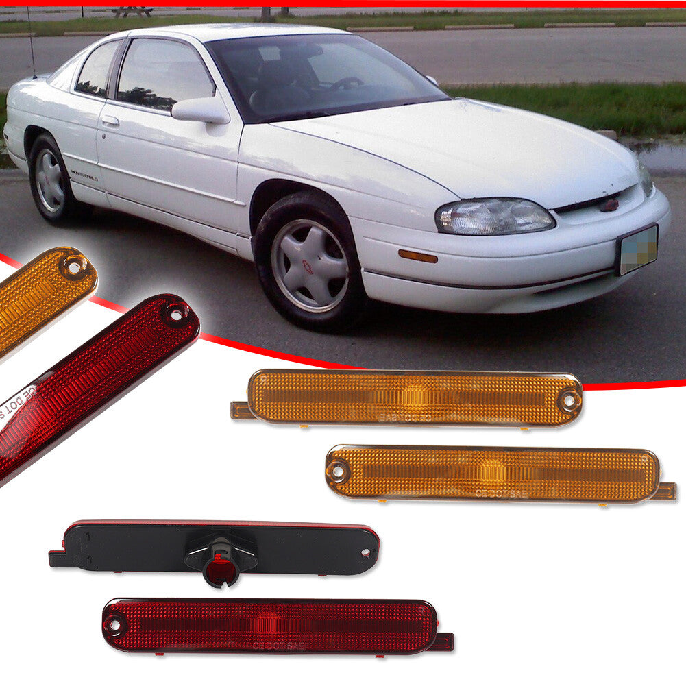 4 pieces of amber red front and rear badges for 95-01 for Chevrolet Lumina and 95-99 Monte Carlo.