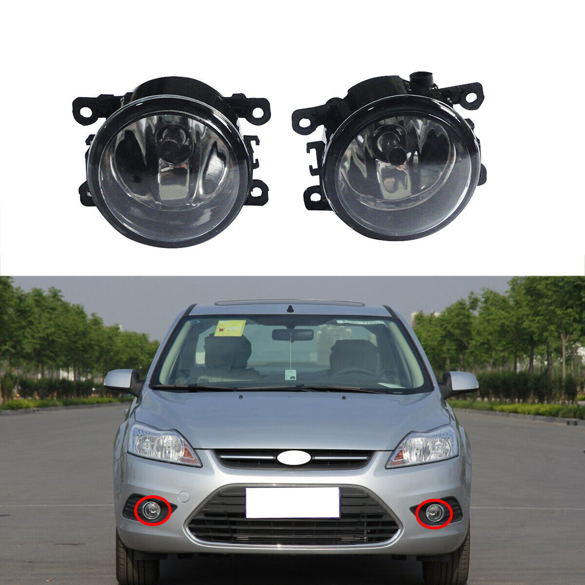 Clear Lens Front Bumper Driving Fog Lights Lamps for Ford Focus 2012 2013 2014