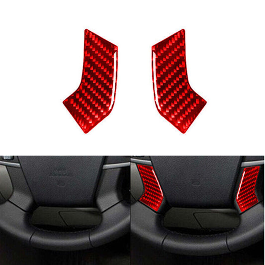 Red Carbon Fiber Steering Wheel Button Panel Trim Cover for Toyota for Camry 12-14 A