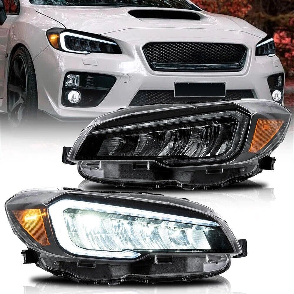 2Pcs For 2015-2021 for Subaru WRX STI LED Reflector Headlights W/Startup Animation
