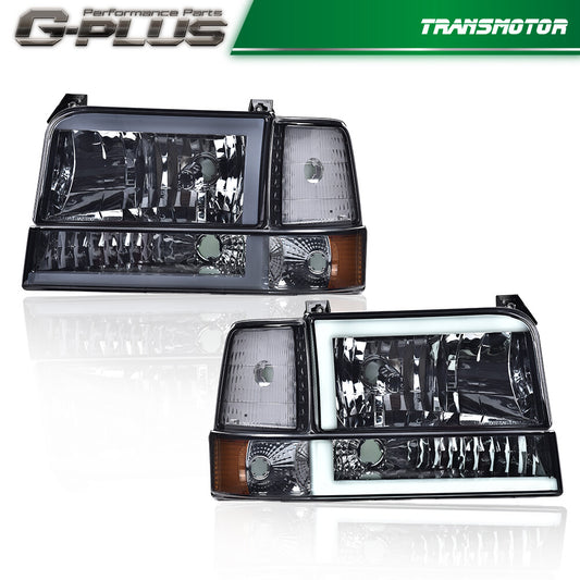 Suitable for 1992-1996 for Ford F150 F250 F350 Dual LED DRL Headlight Pumps (6-Piece Set)