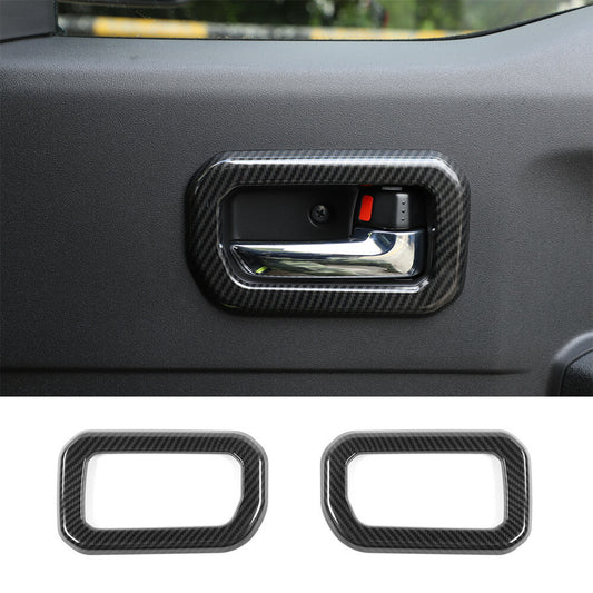 Carbon Fiber ABS Interior Door Handle Bowl Decor Trim for Suzuki for Jimny 2019-2022