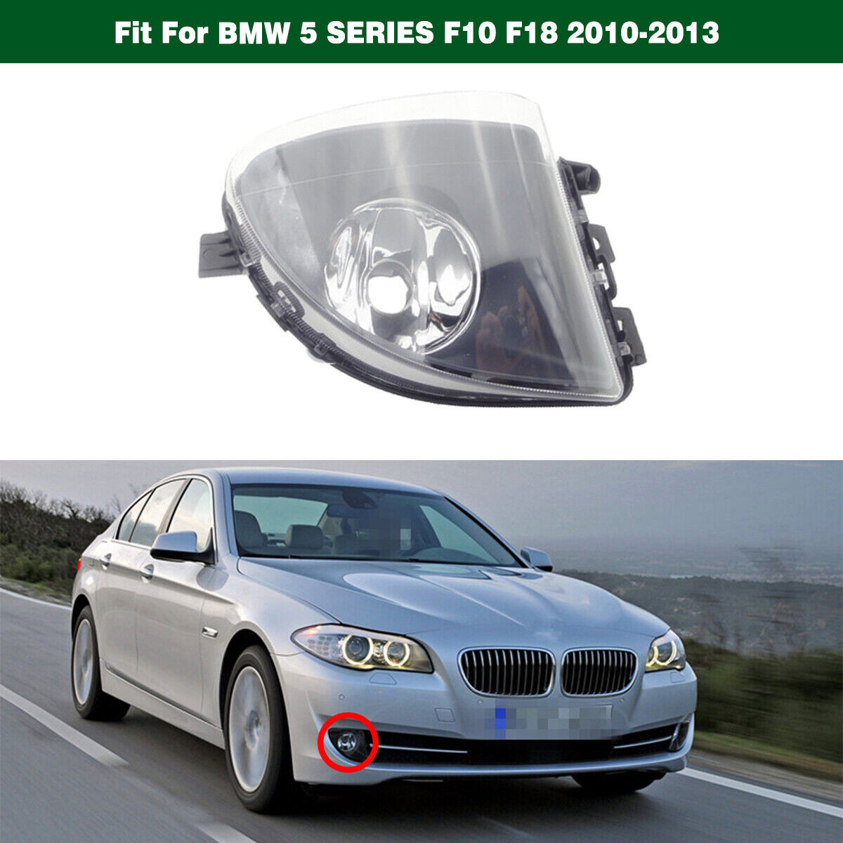 Front Right Bumper Driving Light Fog Lamp Fit for BMW 5-SERIES F10 F18 2010-2013